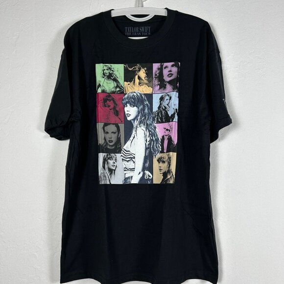 Taylor Swift The Eras Tour Graphic T-Shirt  Medium Black Cotton for Swifties NWO - Picture 1 of 7